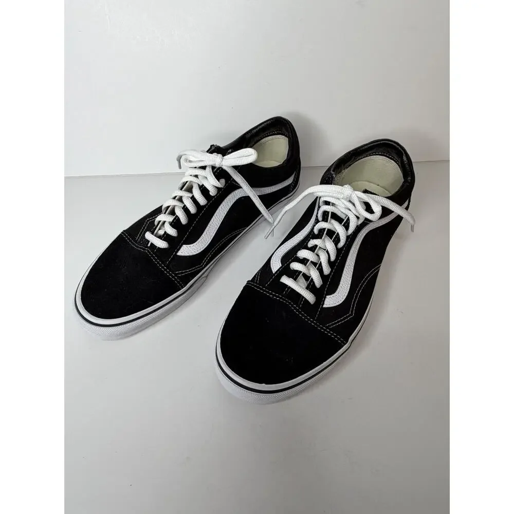 VANS Old Skool Back White Low Top Sneakers Men's 10.5 Classic Skate Shoes NWOB